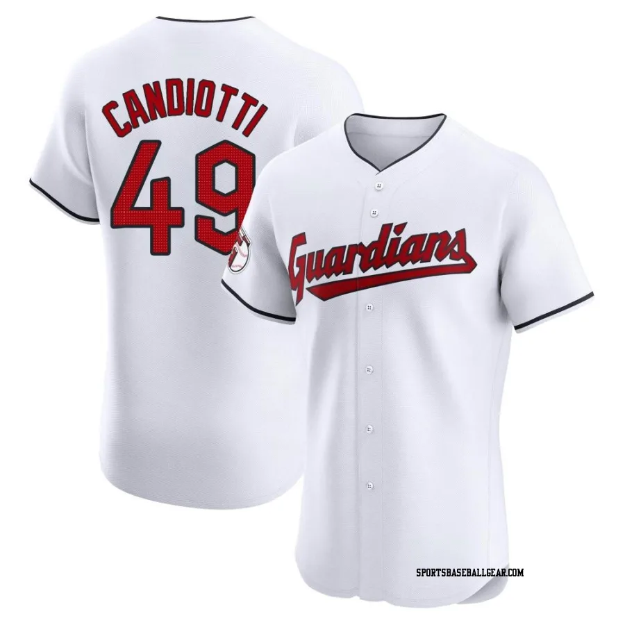 Tom Candiotti Men's Cleveland Guardians White Elite Home Jersey