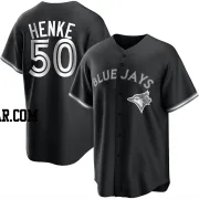 Tom Henke Men's Toronto Blue Jays Black/White Replica Jersey