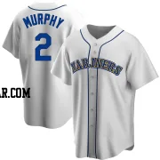 Tom Murphy Men's Seattle Mariners White Replica Home Cooperstown Collection Jersey