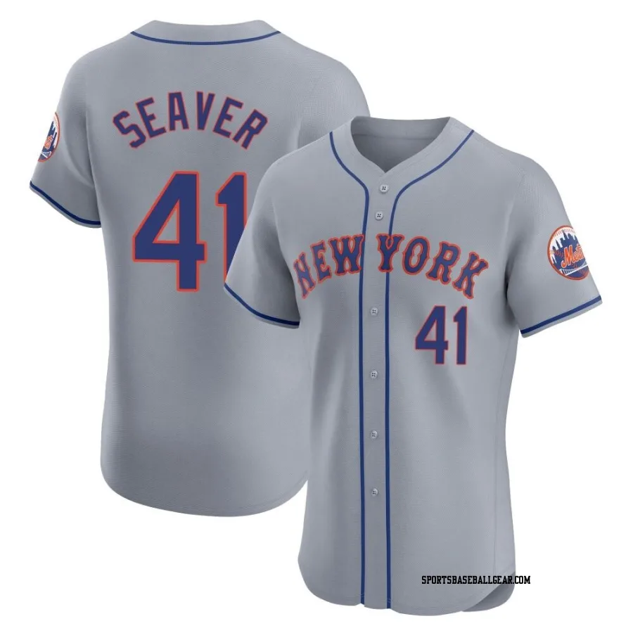 Tom Seaver Men's New York Mets Gray Elite Road Jersey