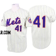 Tom Seaver Men's New York Mets White/Blue Replica Strip Throwback Jersey