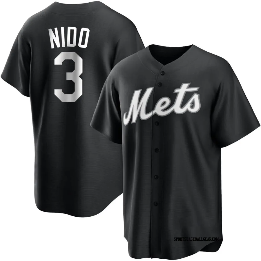 Tomas Nido Men's New York Mets Black/White Replica Jersey