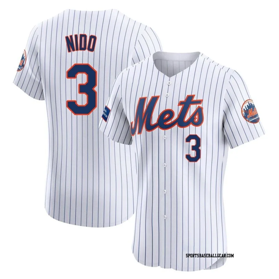 Tomas Nido Men's New York Mets White Elite Home Patch Jersey