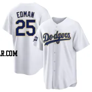 Tommy Edman Men's Los Angeles Dodgers White/Gold Replica 2021 Gold Program Player Jersey