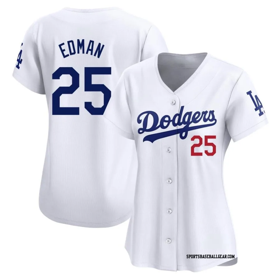 Tommy Edman Women's Los Angeles Dodgers White Limited Home Jersey