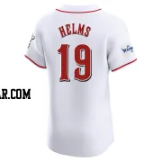 Tommy Helms Men's Cincinnati Reds White Elite Home Patch Jersey