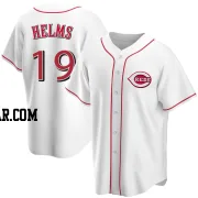 Tommy Helms Men's Cincinnati Reds White Replica Home Jersey