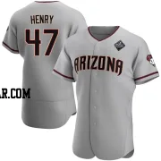 Tommy Henry Men's Arizona Diamondbacks Gray Authentic Road 2023 World Series Jersey