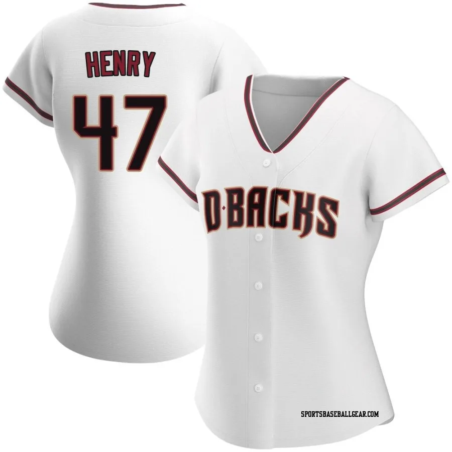 Tommy Henry Women's Arizona Diamondbacks White Authentic Home Jersey