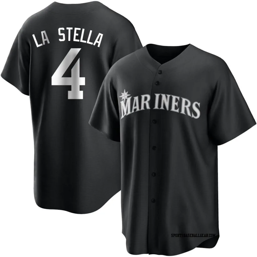 Tommy La Stella Men's Seattle Mariners Black/White Replica Jersey