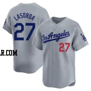 Tommy Lasorda Men's Los Angeles Dodgers Gray Limited Away Jersey