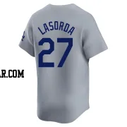 Tommy Lasorda Men's Los Angeles Dodgers Gray Limited Away Jersey