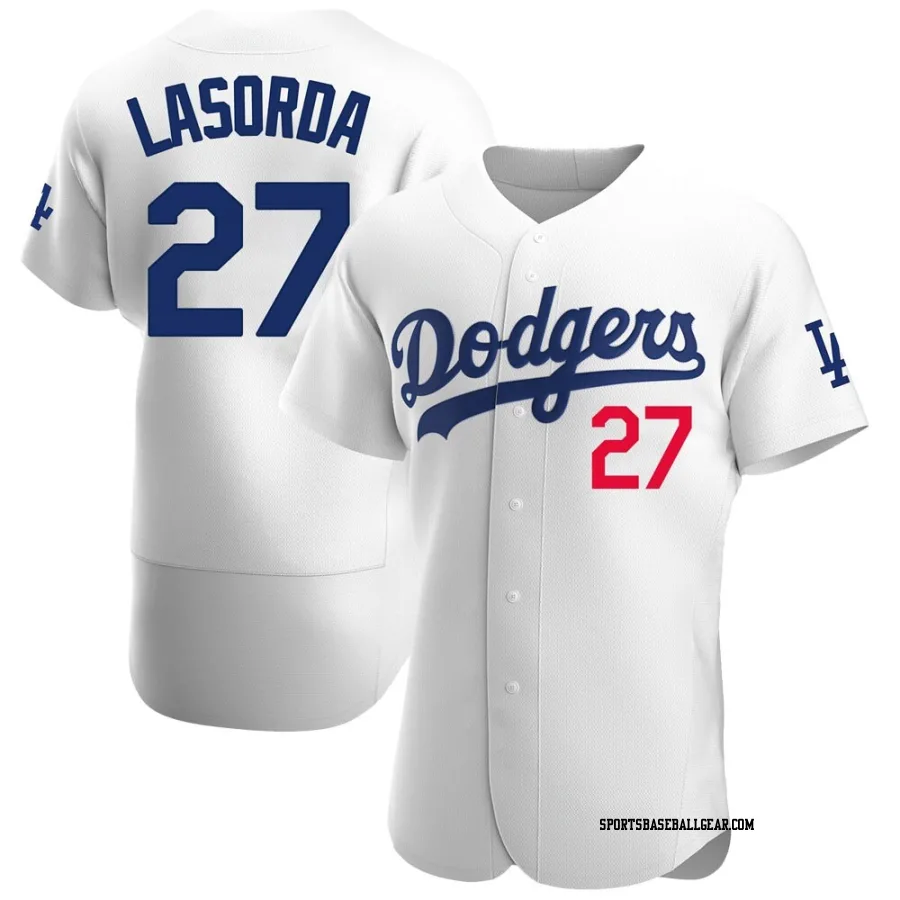 Tommy Lasorda Men's Los Angeles Dodgers White Authentic Home Jersey