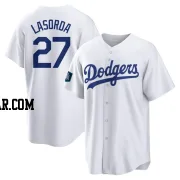 Tommy Lasorda Men's Los Angeles Dodgers White Replica 2024 World Tour Seoul Series Home Jersey