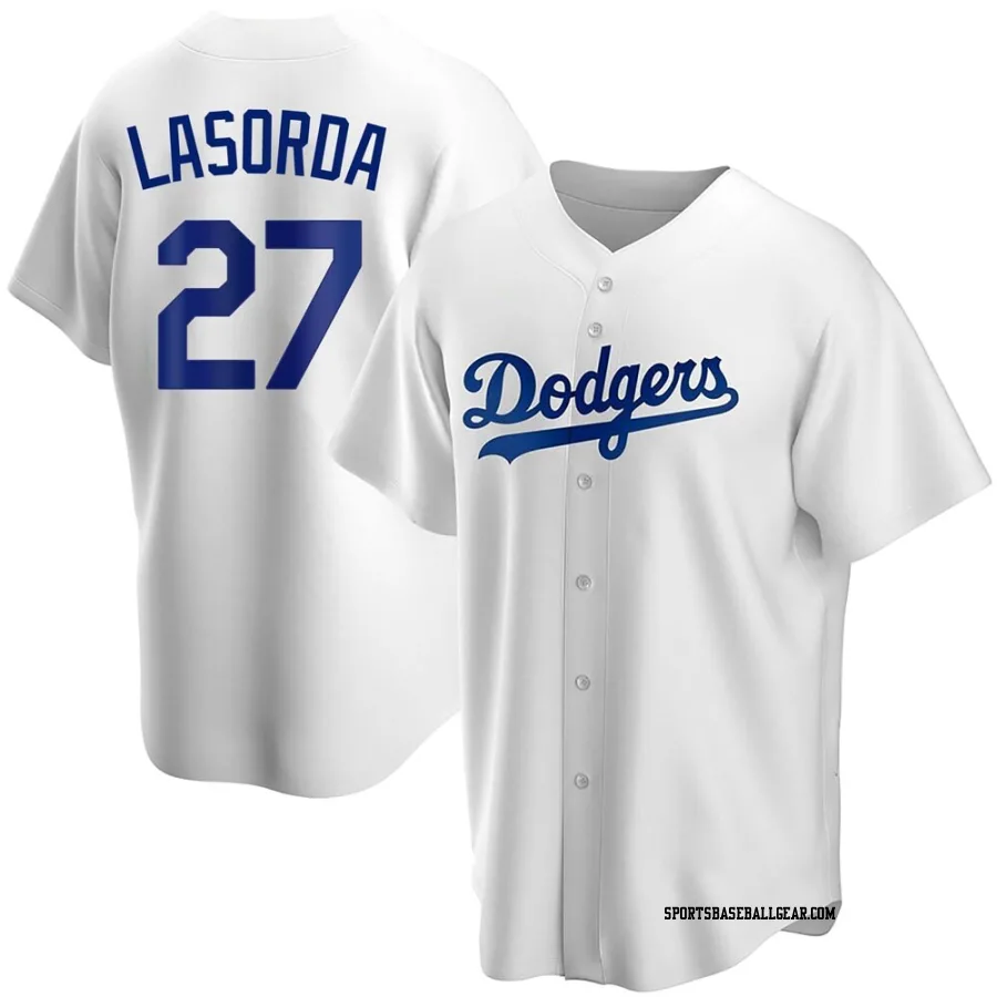 Tommy Lasorda Men's Los Angeles Dodgers White Replica Home Jersey