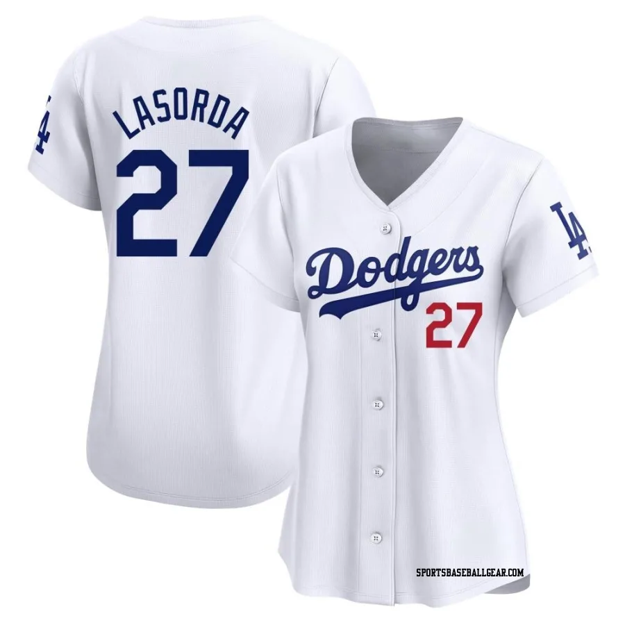 Tommy Lasorda Women's Los Angeles Dodgers White Limited Home Jersey