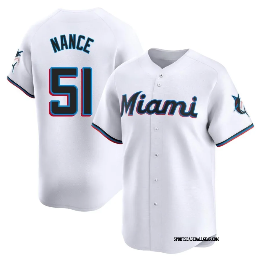 Tommy Nance Youth Miami Marlins White Limited Home Jersey