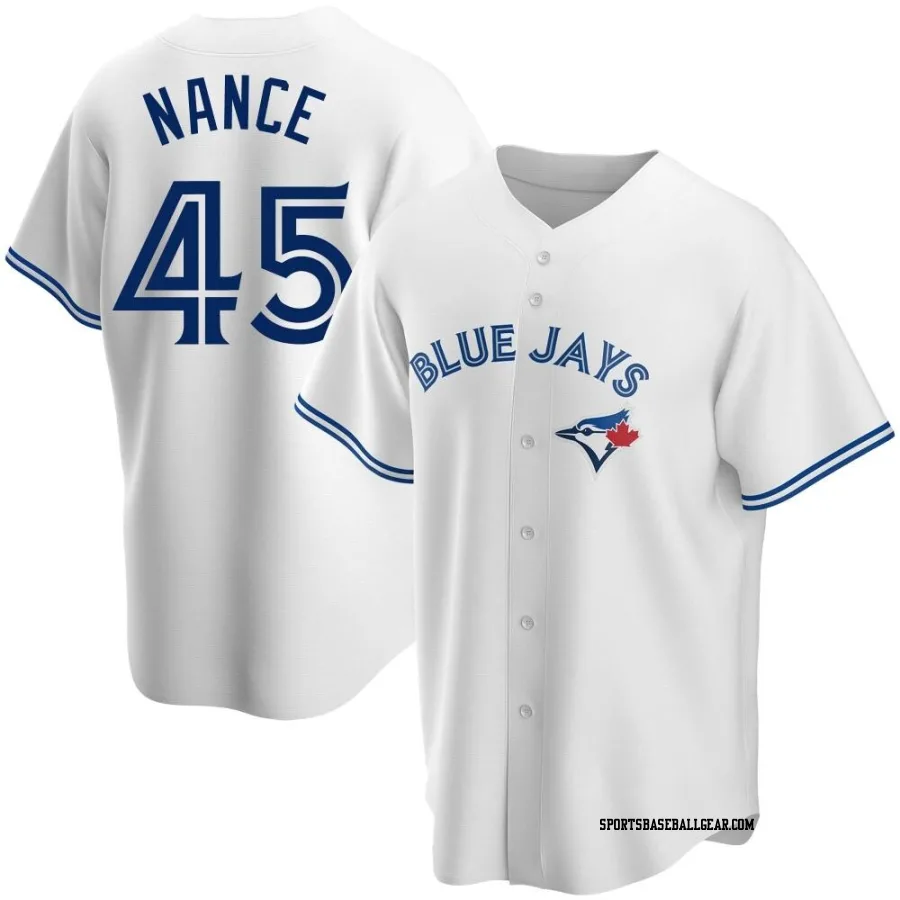 Tommy Nance Youth Toronto Blue Jays White Replica Home Jersey