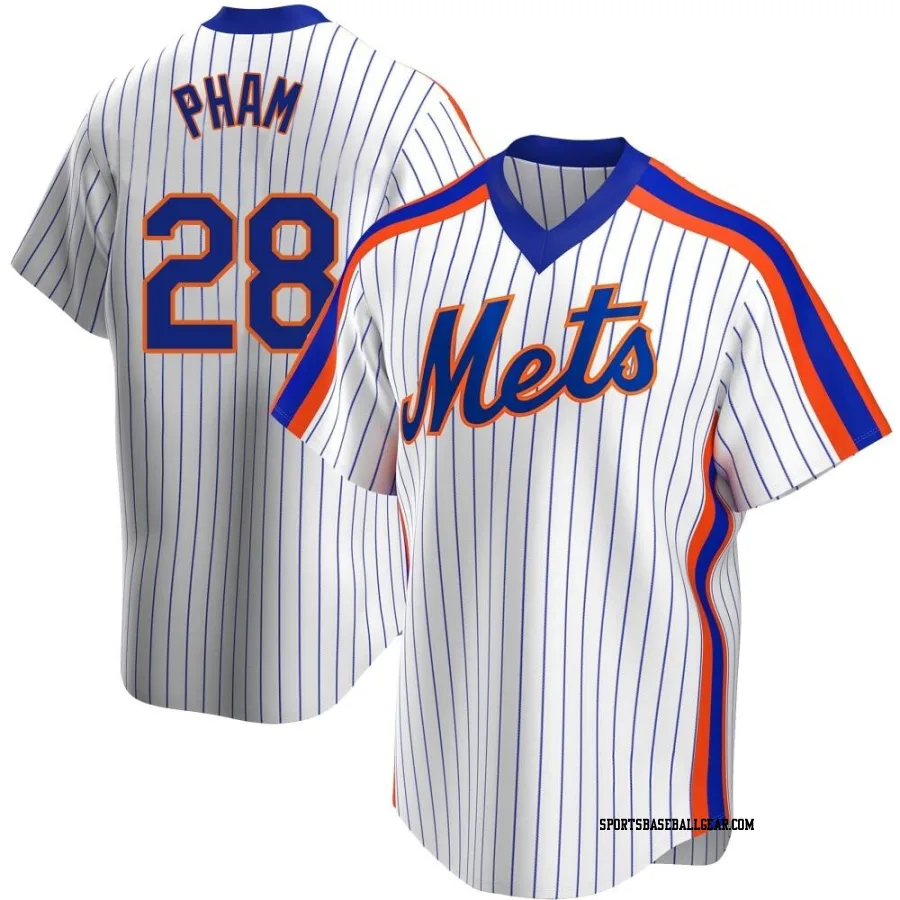 Tommy Pham Men's New York Mets White Replica Home Cooperstown Collection Jersey