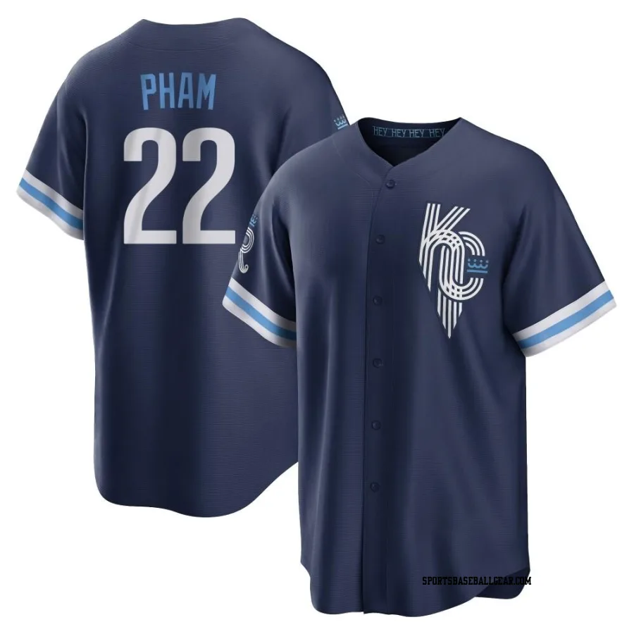 Tommy Pham Youth Kansas City Royals Navy Replica 2022 City Connect Jersey