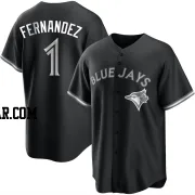 Tony Fernandez Men's Toronto Blue Jays Black/White Replica Jersey