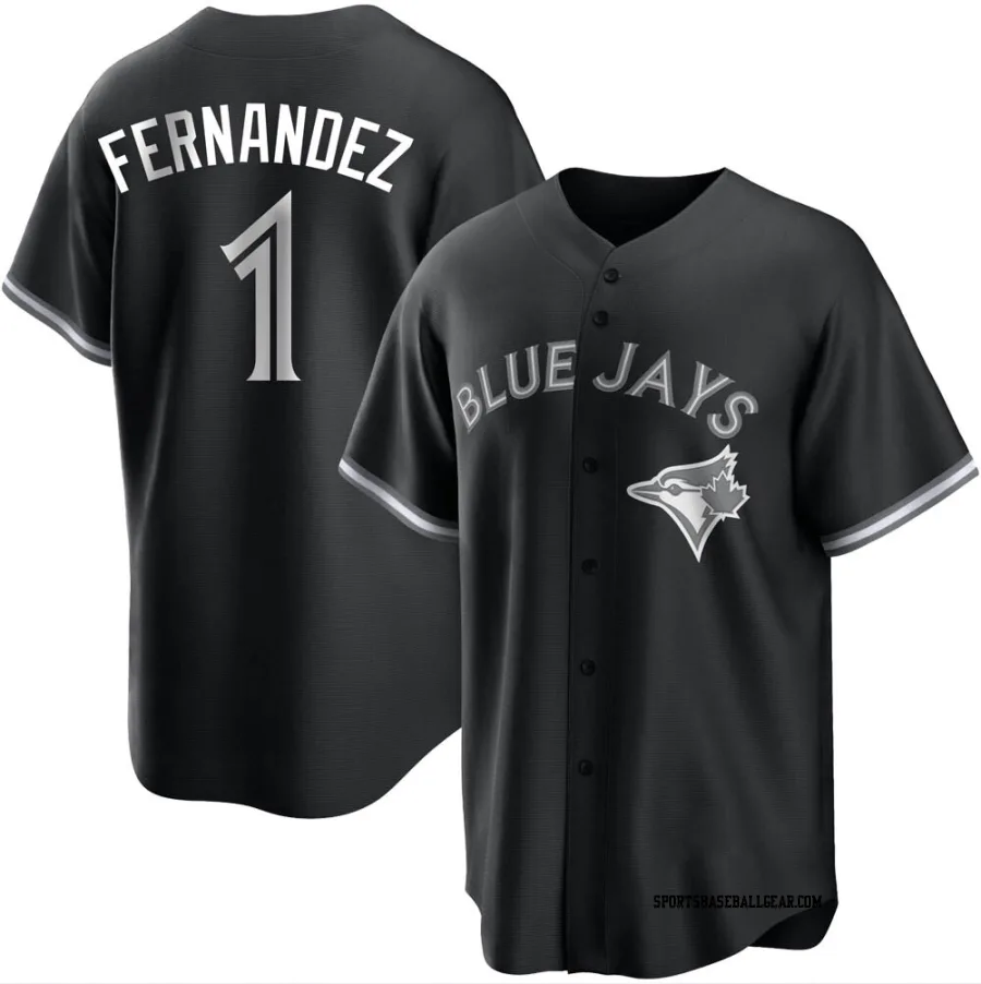 Tony Fernandez Men's Toronto Blue Jays Black/White Replica Jersey