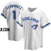 Tony Fernandez Men's Toronto Blue Jays White Replica Home Cooperstown Collection Jersey