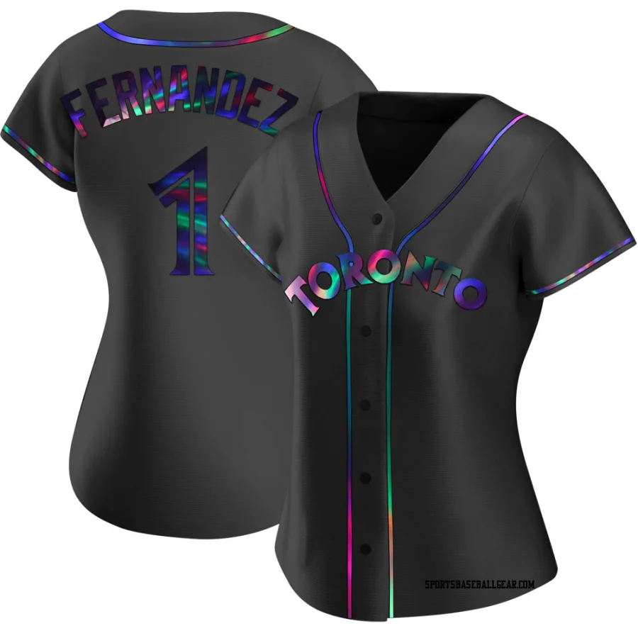 Tony Fernandez Women's Toronto Blue Jays Black Holographic Replica Alternate Jersey