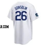 Tony Gonsolin Men's Los Angeles Dodgers White Replica 2024 World Tour Seoul Series Home Jersey