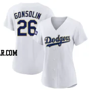 Tony Gonsolin Women's Los Angeles Dodgers White/Gold Authentic 2021 Gold Program Player Jersey