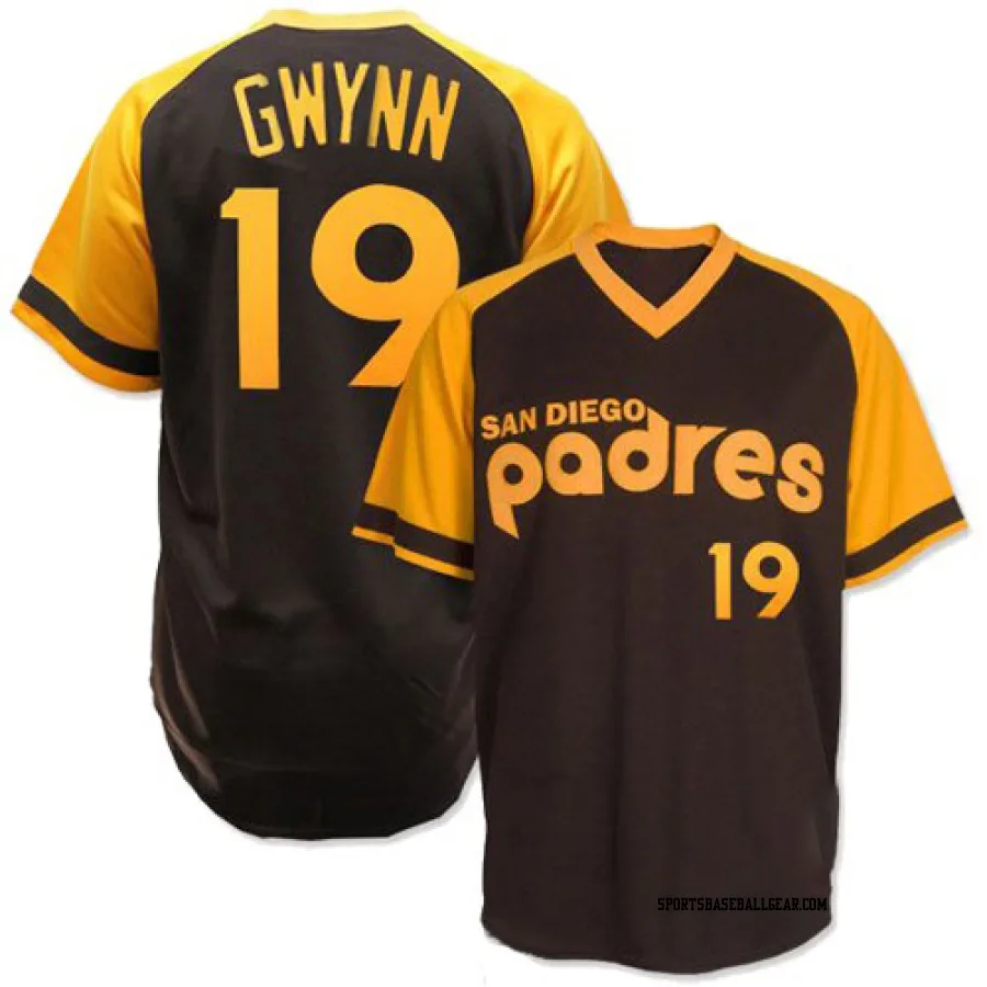 Tony Gwynn Men's San Diego Padres Brown Authentic Throwback Jersey