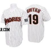 Tony Gwynn Men's San Diego Padres White/Blue Authentic Strip Throwback Jersey