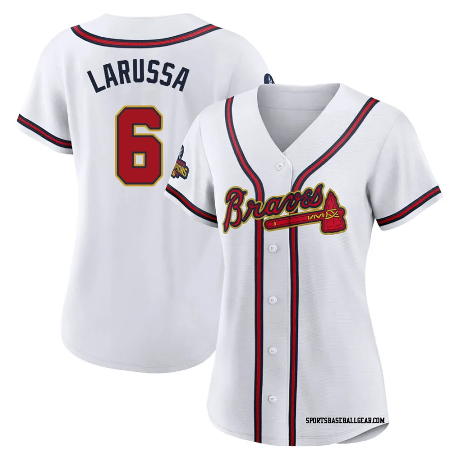 Tony Larussa Women's Atlanta Braves Gold Replica White 2022 Program Jersey