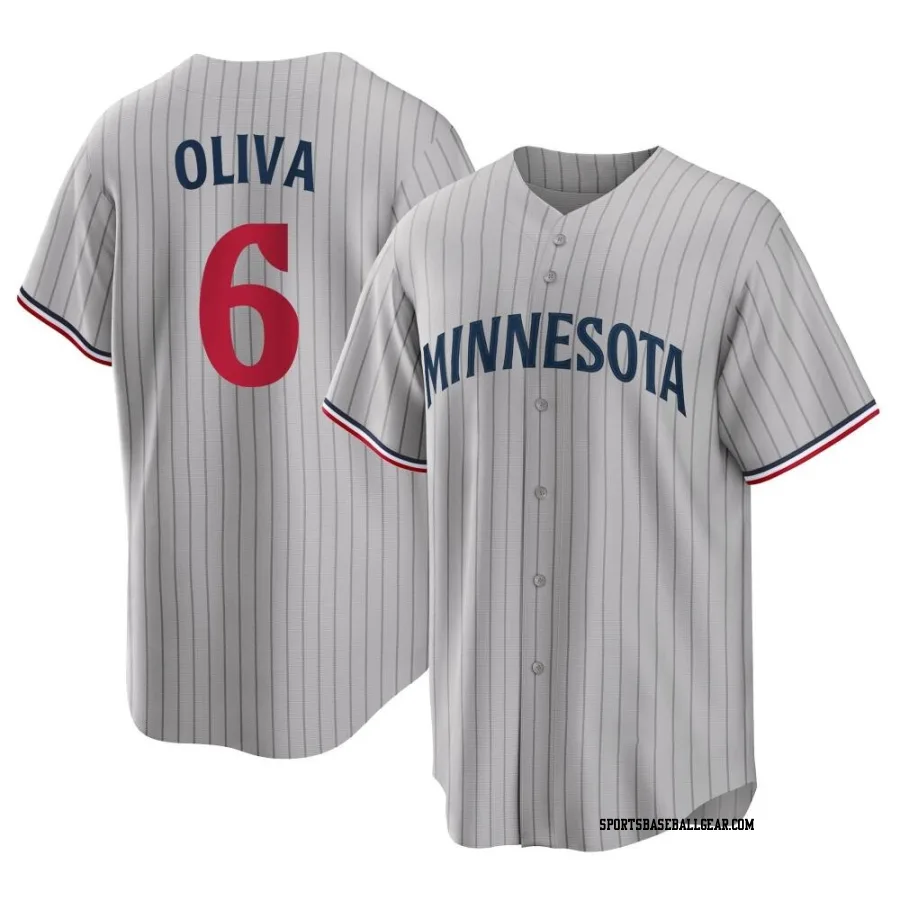 Tony Oliva Men's Minnesota Twins Gray Replica Road Jersey