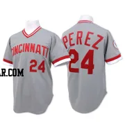 Tony Perez Men's Cincinnati Reds Grey Authentic Throwback Jersey