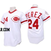 Tony Perez Men's Cincinnati Reds White Authentic Throwback Jersey