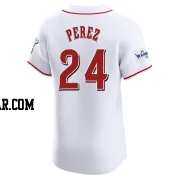 Tony Perez Men's Cincinnati Reds White Elite Home Patch Jersey