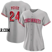 Tony Perez Women's Cincinnati Reds Gray Authentic Road Jersey