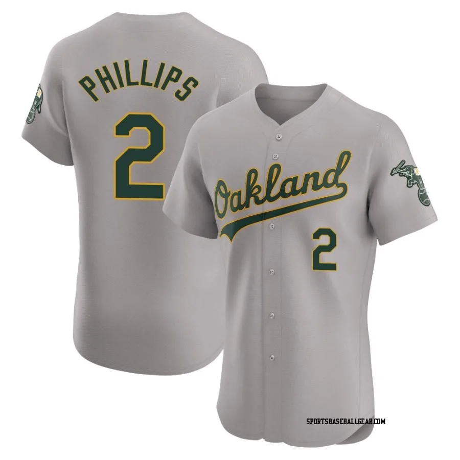 Tony Phillips Men's Oakland Athletics Gray Elite Road Jersey