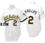 Tony Phillips Men's Oakland Athletics White Authentic Throwback Jersey