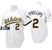 Tony Phillips Men's Oakland Athletics White Replica Throwback Jersey