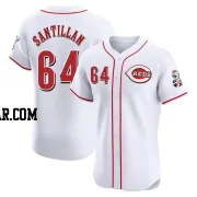 Tony Santillan Men's Cincinnati Reds White Elite Home Jersey