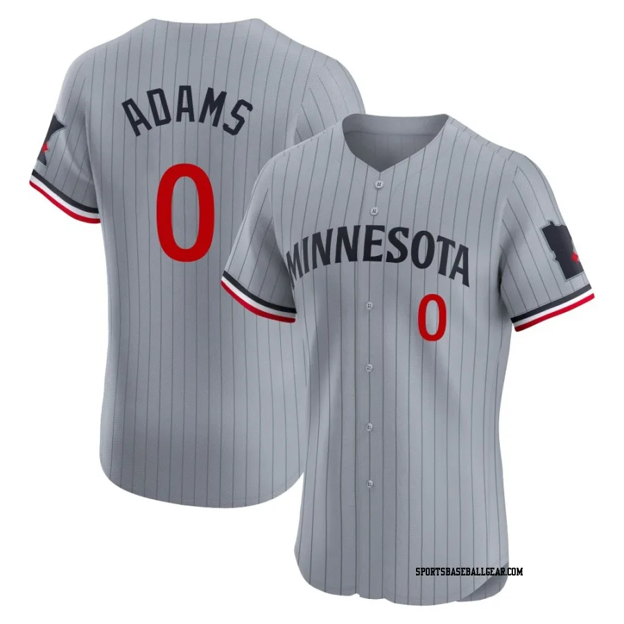 Travis Adams Men's Minnesota Twins Gray Elite Road Jersey