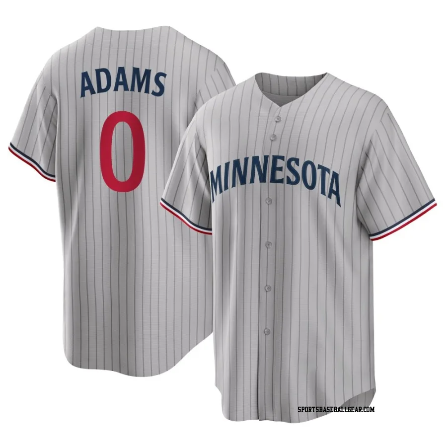 Travis Adams Men's Minnesota Twins Gray Replica Road Jersey