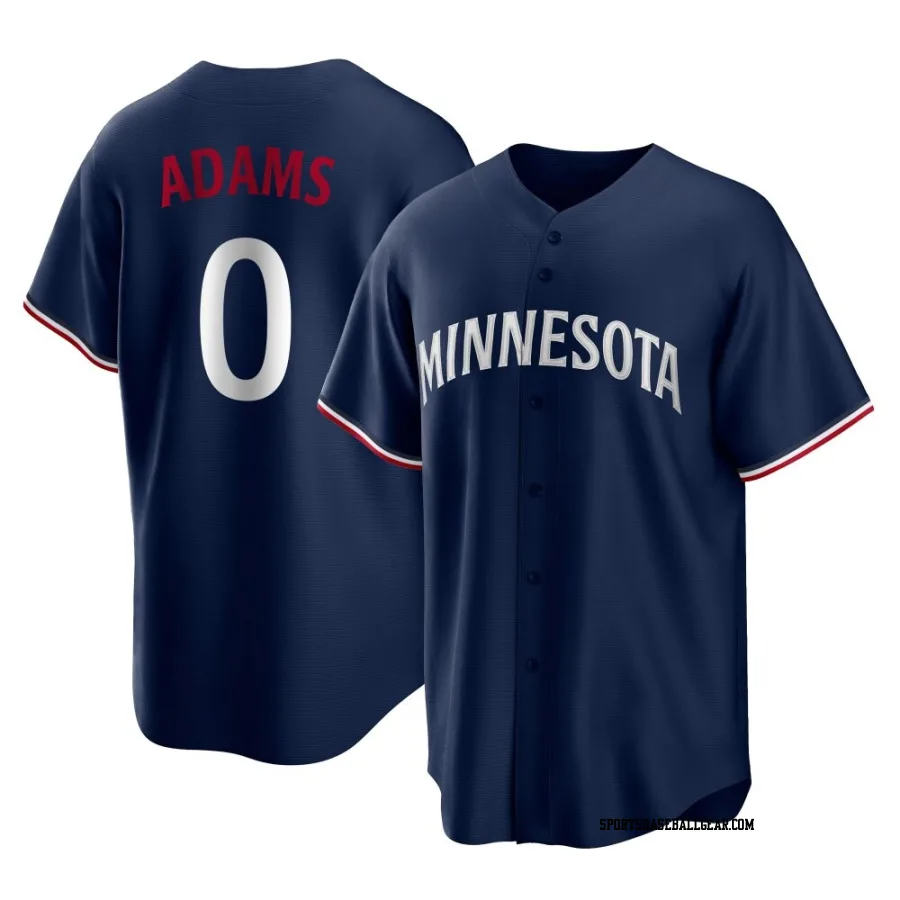 Travis Adams Men's Minnesota Twins Navy Replica Alternate Jersey