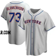 Travis Blankenhorn Men's New York Mets Gray Replica Road Jersey