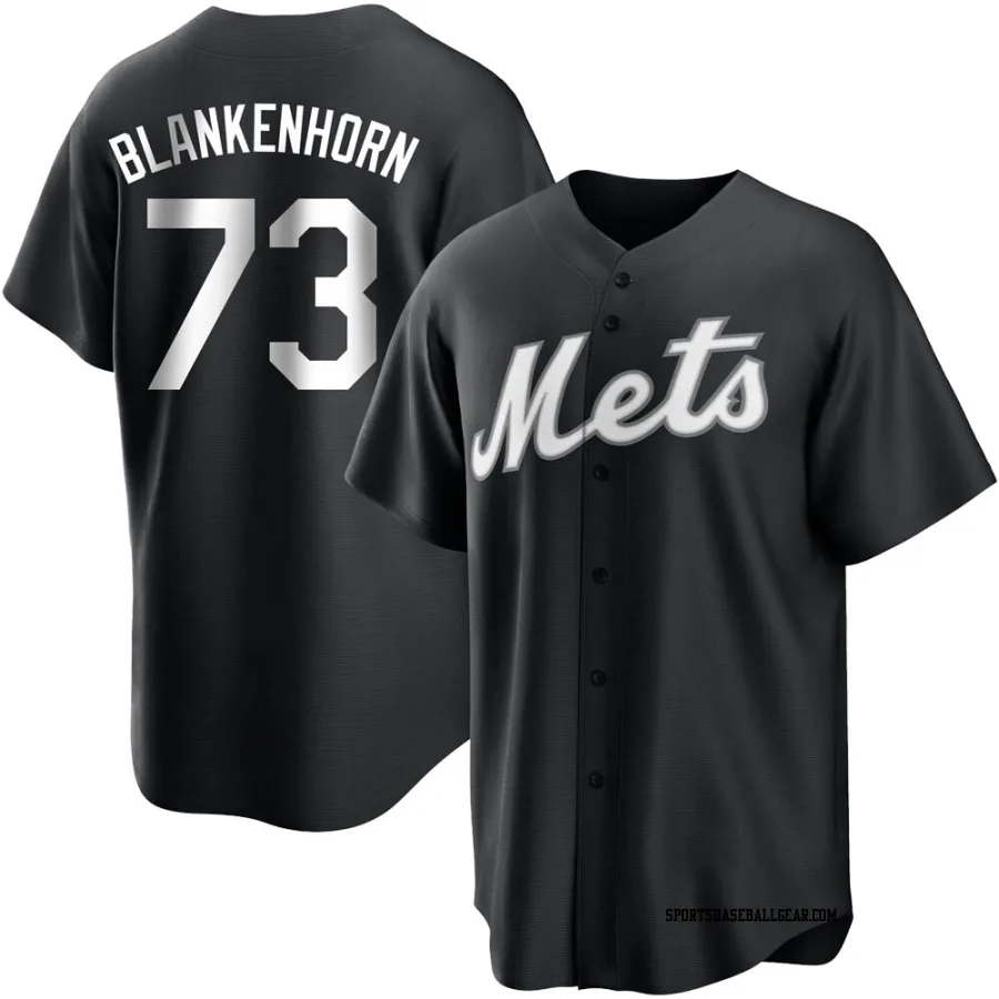 Travis Blankenhorn Youth New York Mets Black/White Replica Jersey