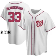 Travis Blankenhorn Youth Washington Nationals White Replica Home Jersey