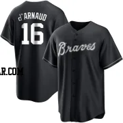 Travis d'Arnaud Men's Atlanta Braves Black/White Replica Jersey