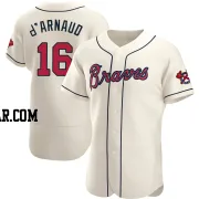 Travis d'Arnaud Men's Atlanta Braves Cream Authentic Alternate Jersey